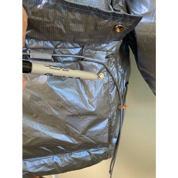 Women's Survival Metallic Down Jacket Puffer Starry Sky Gray Size S - Picture 5 of 16